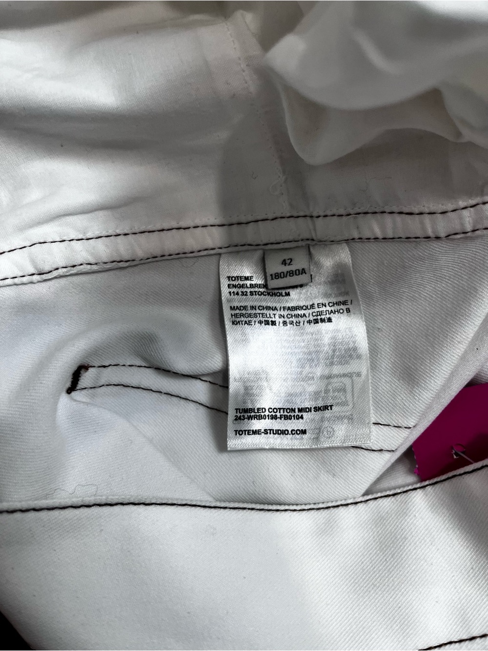 Toteme White Denim Skirt Size 10 - Picture 7 of 7